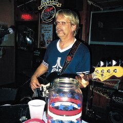 our nice tip jar we made got trashed before we even started. So we improvised.